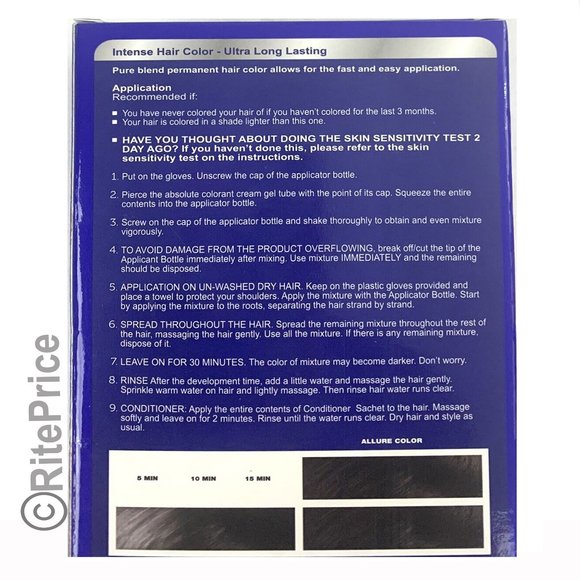 Men's Hair Color Jet Black Advanced Formula Professional Quality (2 Pack) - Picture 7 of 11